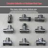 Stainless Steel 4-Point Thickened Male & Female Thread Live Joint Tee Gas/Water Pipe Elbow Fittings