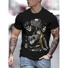 European Sizes Men's Novelty 3D Printed Fashion T-Shirt - Regular Fit, Stretchy Knit Fabric, Casual Round Neck