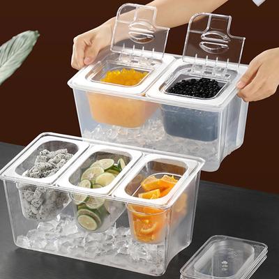 Chilled Condiment Server Tray with Lid Multi Compartments Food Storage Container Kitchen Seasoning Box for Camping Bars