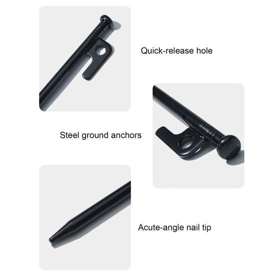 1/4/6Pcs 20/25/30/40CM Steel Tent Stake Heavy Duty Outdoor Hiking Camping Tent Tarp Canopy Windproof Ground Spike Nail Metal Tent Peg