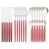 24Pcs Rainbow Cutlery Set 304 Stainless Steel Flatware Silverware Set Knife/Fork/Spoon/Teaspoon Tableware Set for Home