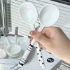 Black And White Classic Spoon Cute Long Handled Cream Design Soup Dessert Coffee Stirring Spoon