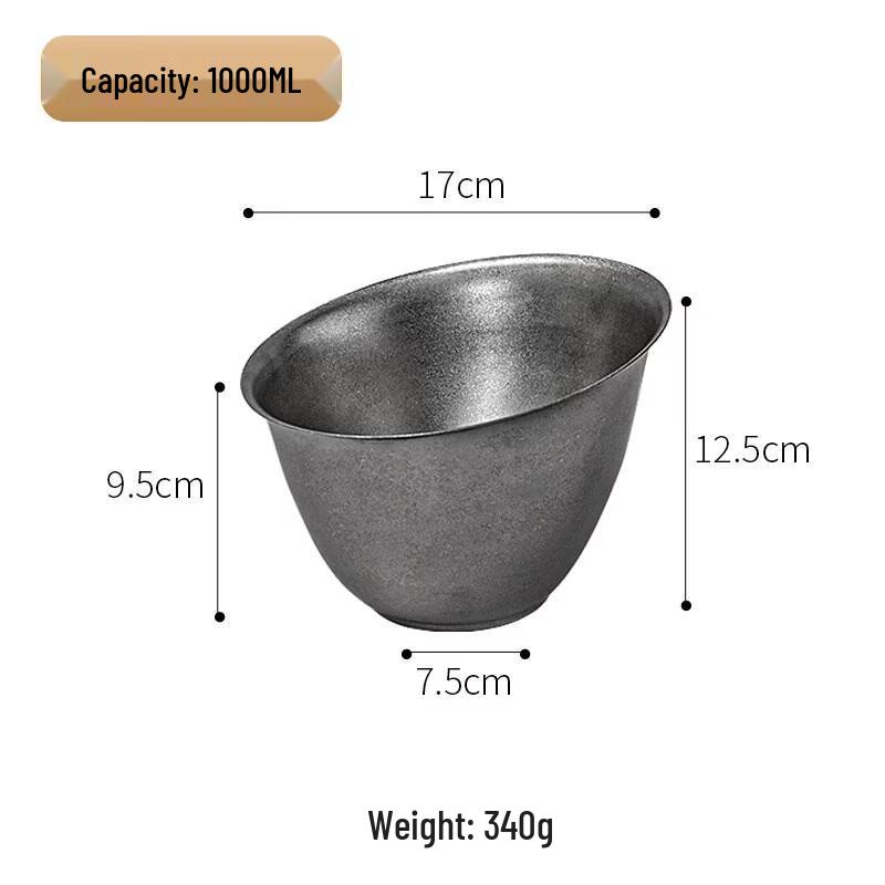 ZISIZ Distressed Gold Slanted Serving Bowl