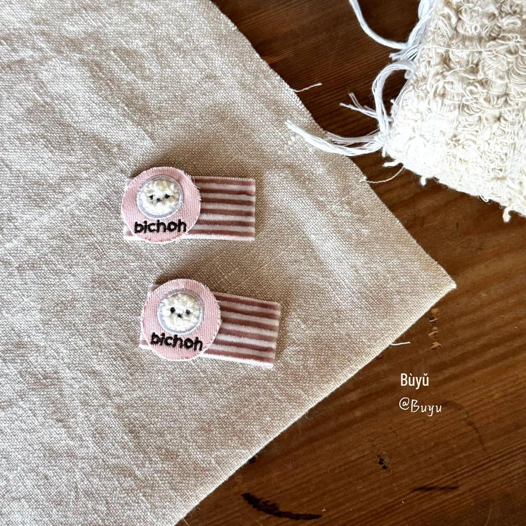 Nian Nian Colorful Fabric Square Hair Clip for Children
