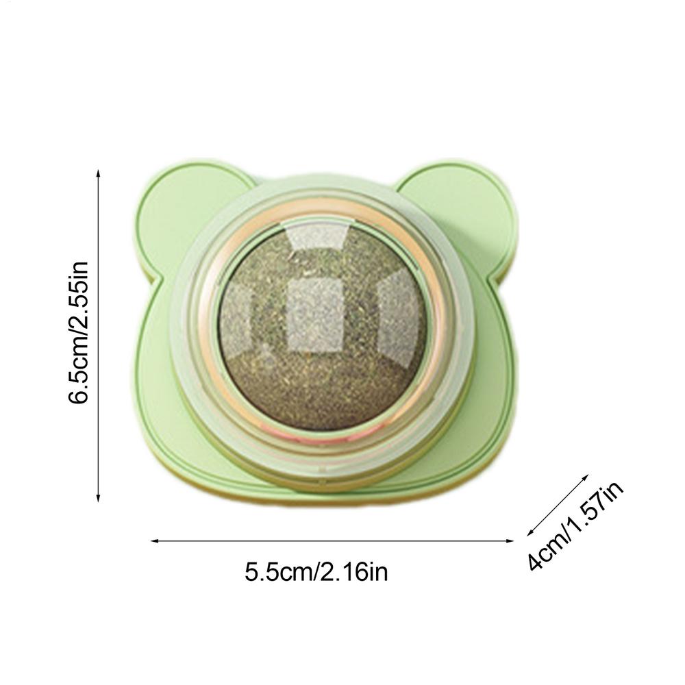 Interactive Cat Toy Catnip Lickable Rotatable Kitten Chew Toy Wall Catnip Cat Licking Toy Catnip Ball for Small Medium Large Cat зелёный