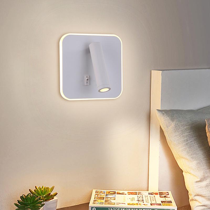 Multicolor LED Wall Lamp with Rotatable Head - Modern Atmosphere Spotlight for Bedroom