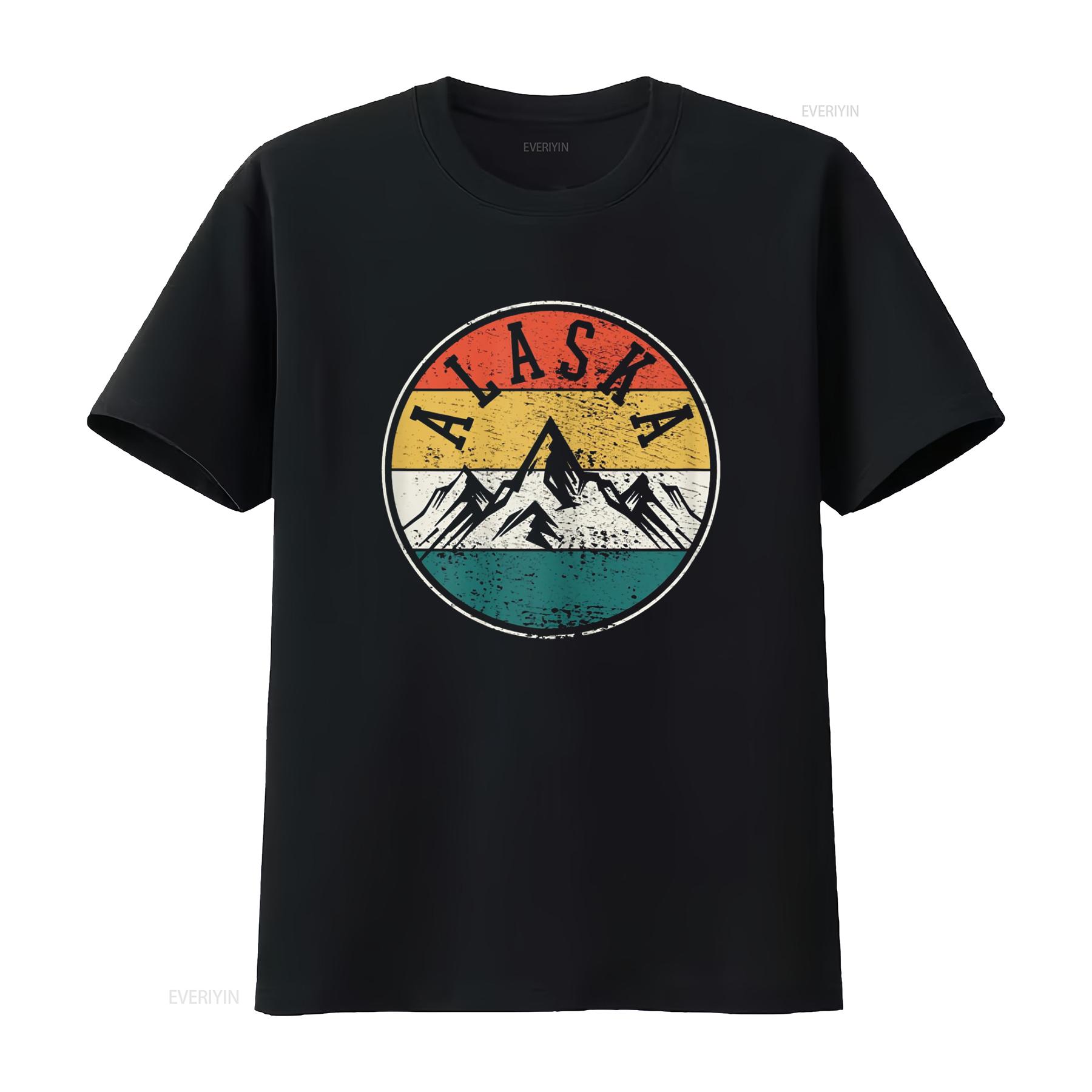

Alaska Vintage T Shirt vintage Washed homme fashion graphic Top For Everyday Wear streetwear Comfortable designer clothes 4XL