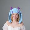 New Little Monster Handmade Knitted Wool Hat Autumn and Winter Thickened Warm Plush Hat Sweet Cool Babe Baotou
