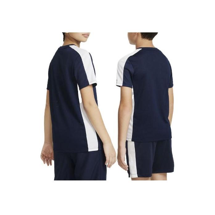 Nike Dri-FIT Academy 23 Logo Color Block Crew Neck Sports T-Shirt Kids Tops Navy-Blue DX5482-451