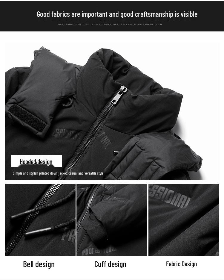 Brand Men's Winter Letter Print Thick Warm Down Jacket Y4L27300