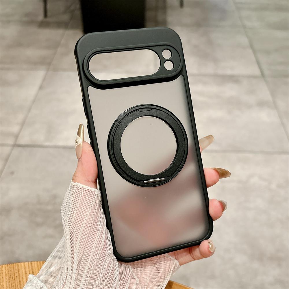 Rotating Magnetic Bracket Shockproof Case for Google Pixel 10 Pro XL 9 9A 8 8 A 7 6 for Folding Stand Matte Clear Cover