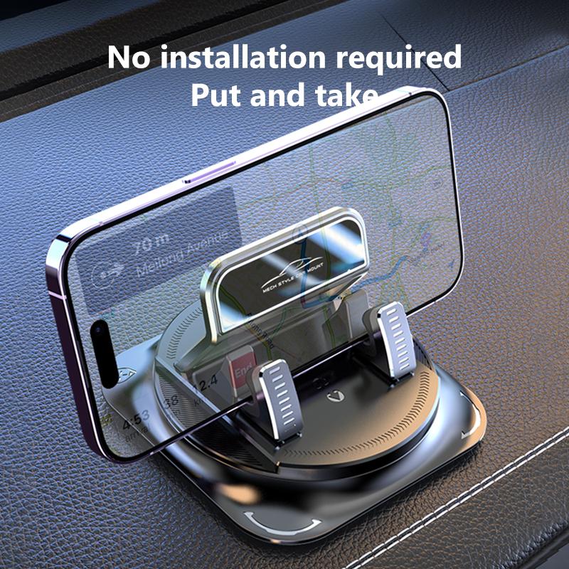 SEAMETAL Auto Handyhalter Mittelkonsole Armaturenbrett 360 Grad drehbar Saugnapf Anti-Rutsch-Basis Navigationshalterung Langlebiges Autozubehör