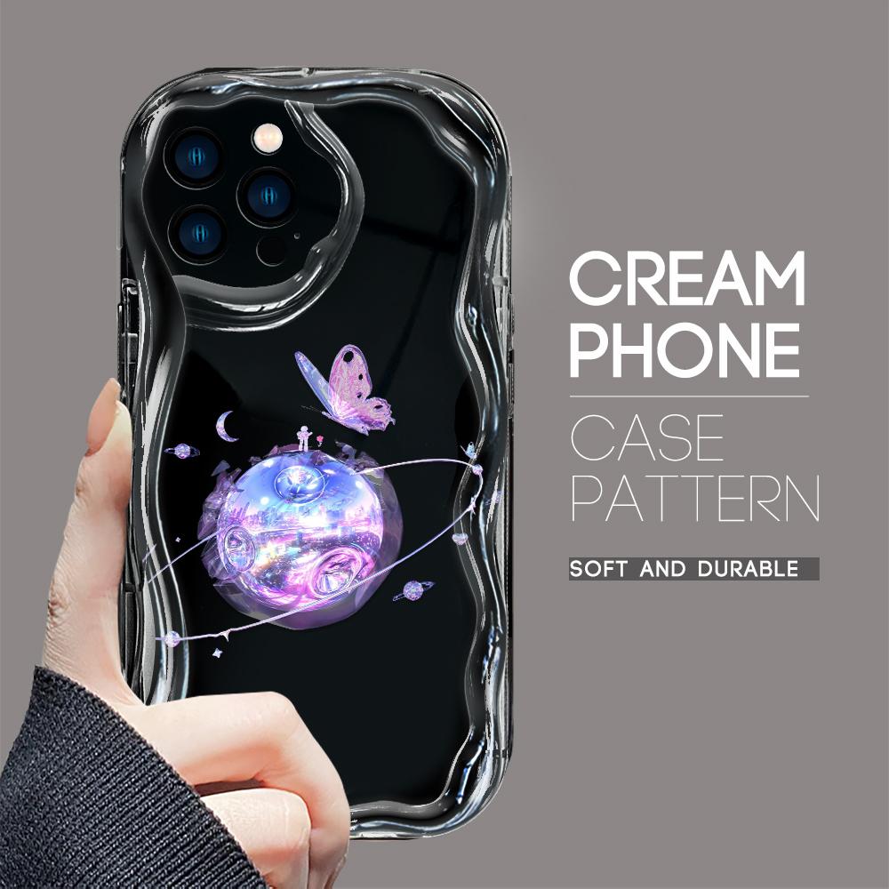 

Для iPhone 16 15 14 13 12 Pro Max Samsung S24 Ultra S23 S22 Plus Redmi Note 13 Pro Красивый Планета Фиолетовый Бабочка Мягкий силиконовый чехол для телефона Xiaomi Poco X3 NFC