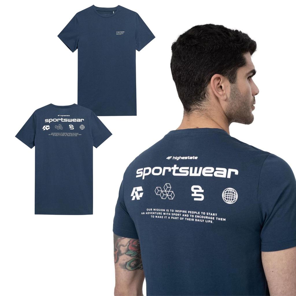 Herren 4F Navy T-Shirt 4FSS23TTSHM300 Größe M