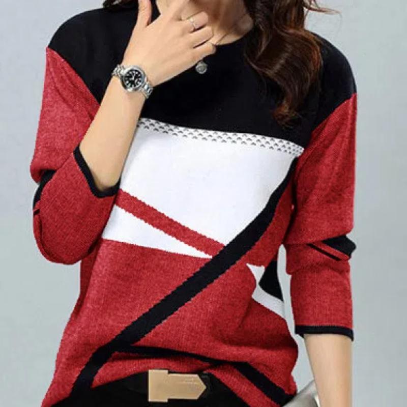 

Осенне-зимний женский вязаный теплый свитер из кашемира с длинным рукавом, термопуловеры с круглым вырезом, повседневный свободный женский свитер XL