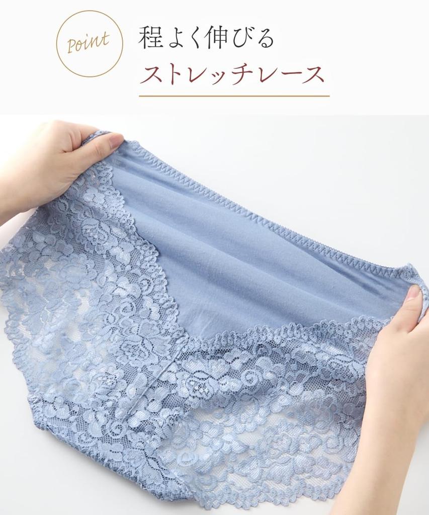 Nissen Regular Cotton Blend Stretch Lace Smoky LL Women's Shorts, Deep-Length Shorts, 5-Pack, Color,