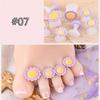 8 Pcs Comfortable Crystal Diamond Waterdrop Pedicure Tool Toe Silicone Separator Flower