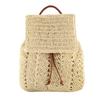 Women Straw Backpack Handmade Woven Casual Beach Holiday Shoulders Bucket Bag