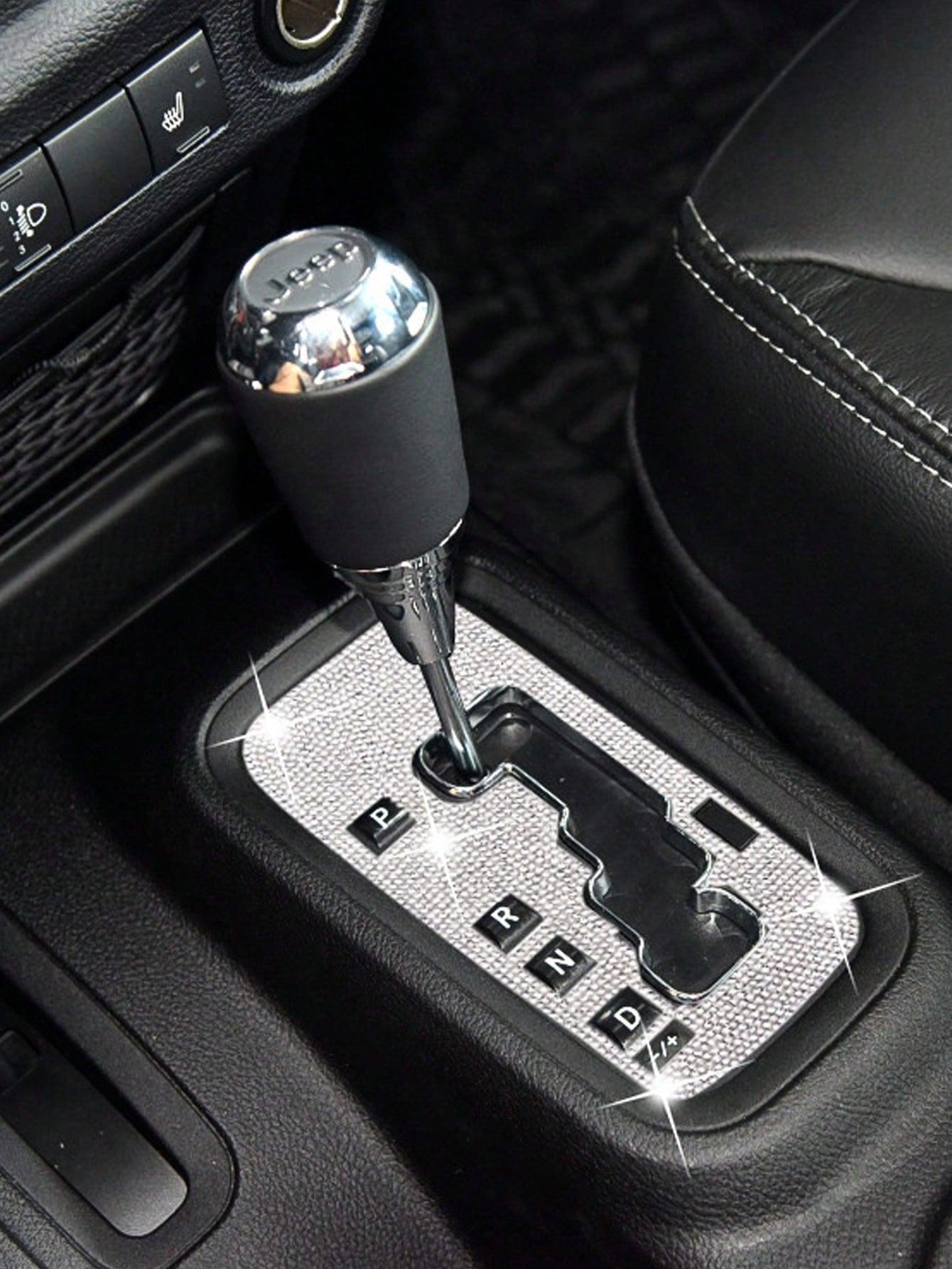 

1Pc Crystal Gear Shift Panel Cover, Rhinestone Embellished, Premium SUV/Truck Interior Upgrade, Easy Installation, Durable & Pro білий
