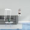 Minimalist Clear Acrylic Side Table with Astronaut Statue Ornament Modern Bedside Cabinet Creative