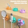 3/6Pcs Magnetic Cable Organizer Clip Rotatable Self-adhesive Desk Phone Charging Data Cord Holder Keeper Power