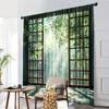 2PCS Digital Printed Curtains, Bamboo Forest Broken Window View Nature, Window Curtains for Living Room Bedroom Home Decoration