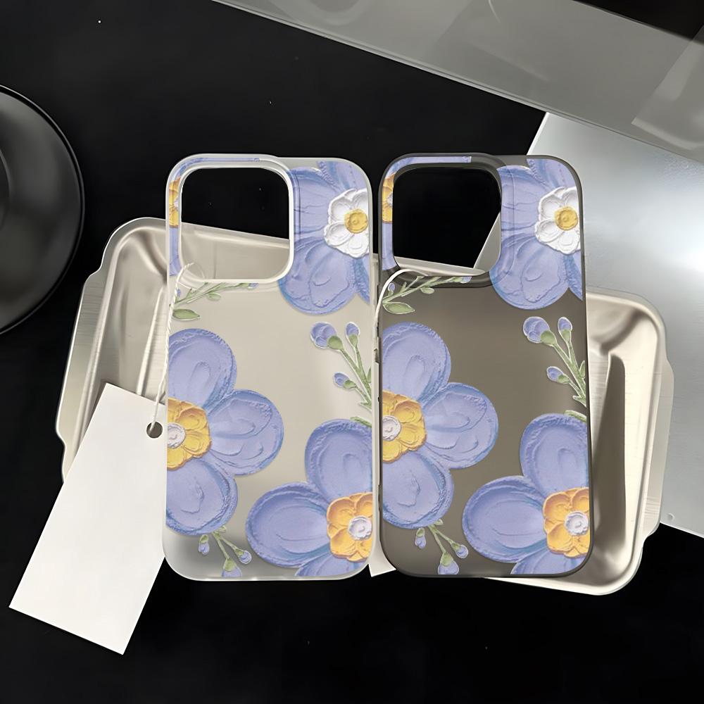 Mobile Phone Cases for iPhone 11 13 15 Pro Max 12 14 Pro Max Case iPhone 16 15 Plus 13 Pro 12 Mini 13 Mini Frosted Texture Painted Cartoon Flowers