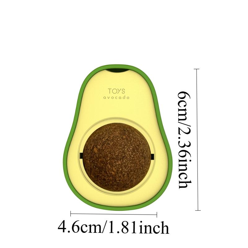 

1pc Natural Catnip Healthy Rotatable Wall Stick-on Ball Cats Teeth Cleaning Catnip Ball Toy Scratching Supply