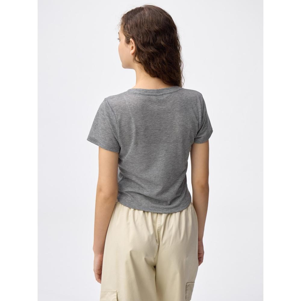 Gu By Uniqlo SofT Sheer Henley Neck T Os