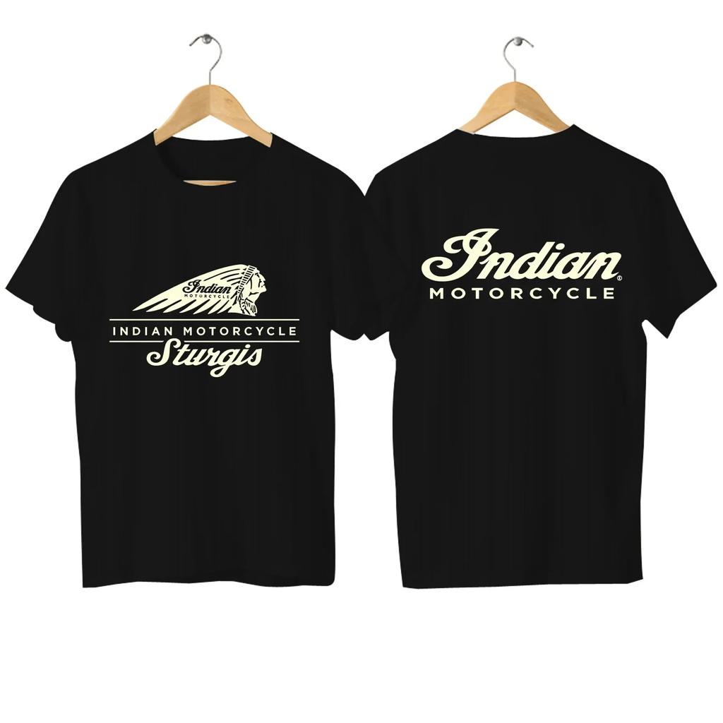 New Men'S T-Shirt Casual Indian Motorcycle Pure Cotton T Shirt Graphic Oversized Motorcycle Retro Street Clothing Casual Top