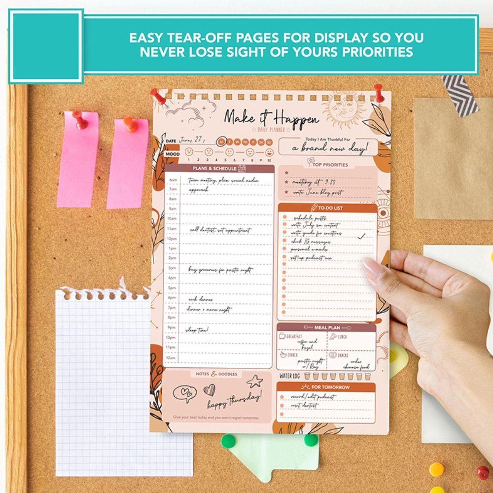 Portable To Do List Notepad Easy Tear-off A5 Agenda Planner Schedule Writing Pads  Office Supplies