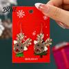 Hanging Earrings 1 Pair Women Christmas Tree Elk Santa Bell