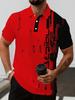 Men'S Short-Sleeve Polo Shirt with Geometric Pattern Design, New Summer Sports Casual Print Trendy Top