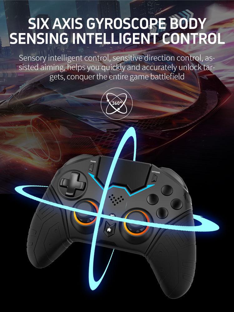 Silicone Grip RGB Six-Axis Somatosensory Touch Controller for PS4 & Mobile