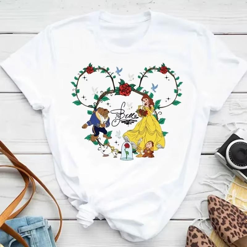 Mulan Princess Printed Tshirt Cute Mickey T Shirt Summer Women Casual Short Sleeved Streetwear Tshirts Harajuku Clothes