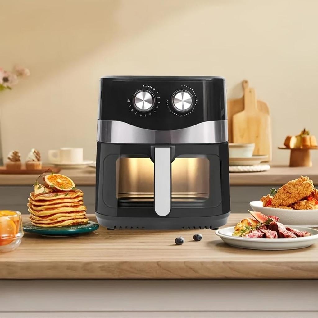 European Multifunctional Smart Electric Fryer, Stainless Steel Air Fryer with Large Capacity, Household Model
