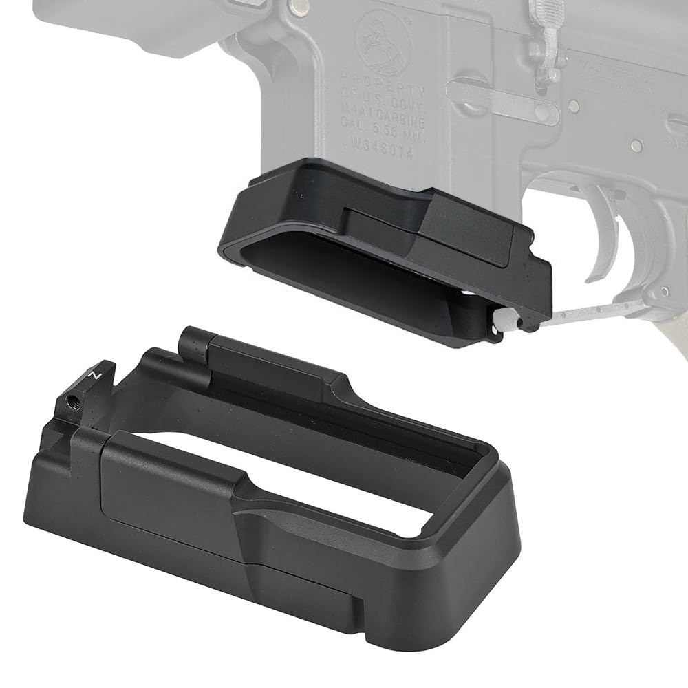 Ryohin Buhin 5KU Lancer Type Adaptive Magwell for GBB M4 Series, 2-Piece, CNC Machined Aluminum with Anodized Finish, Black