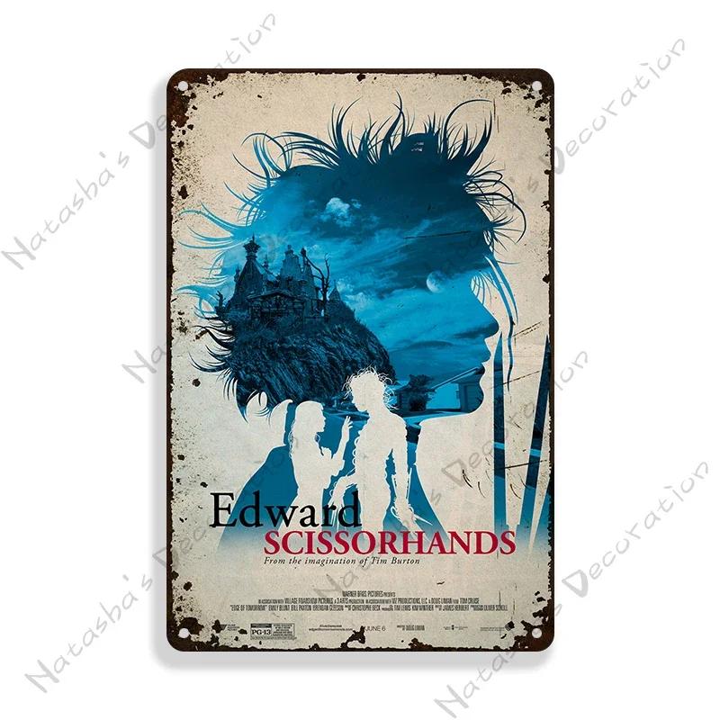 Edward Scissorhands Old Movie Metal Poster Decorative Plate Bar Wall Metal Tin Sign Metal Signs Home Wall PlatePlaque