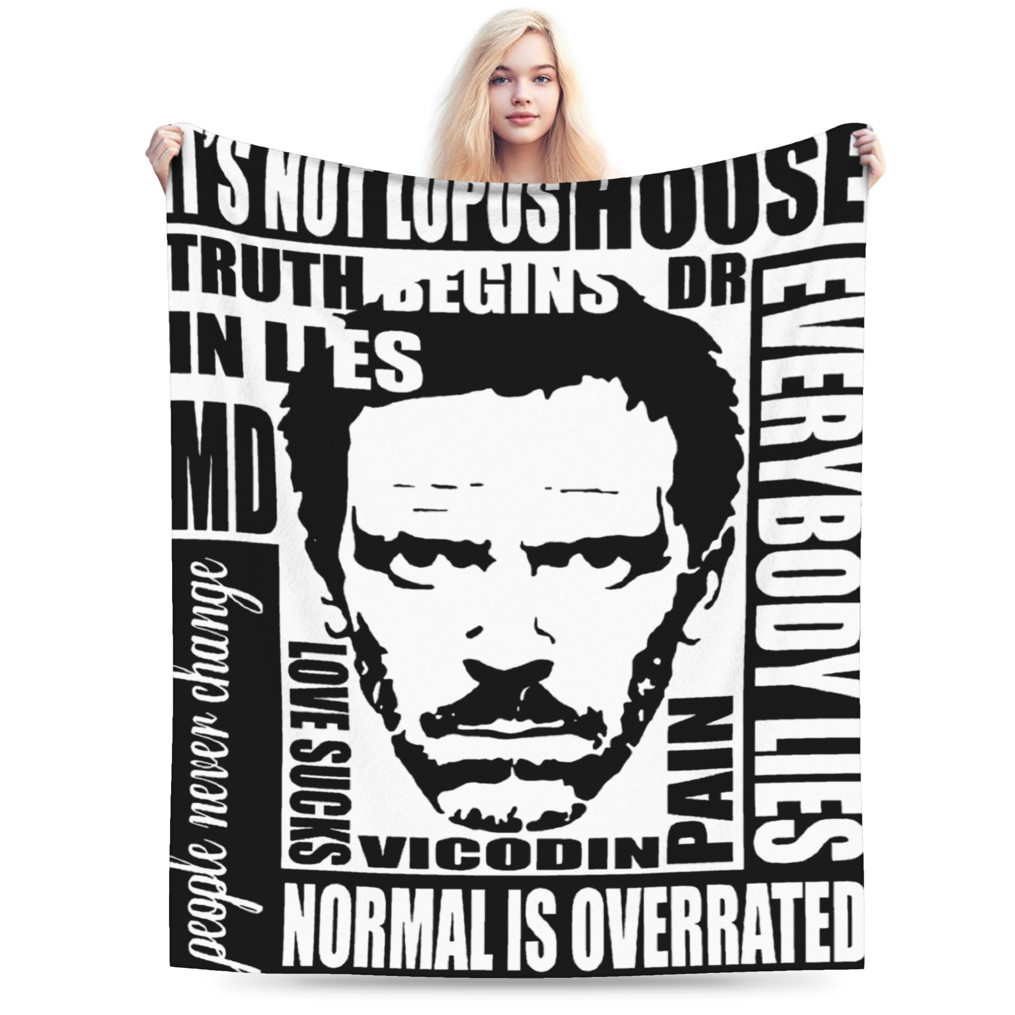 Dr Gregory House MD Warm Soft Blanket  Travel Office Plush Throw Blanket Graphic Outdoor Flannel Bedspread Sofa Bed Cover 30x40in