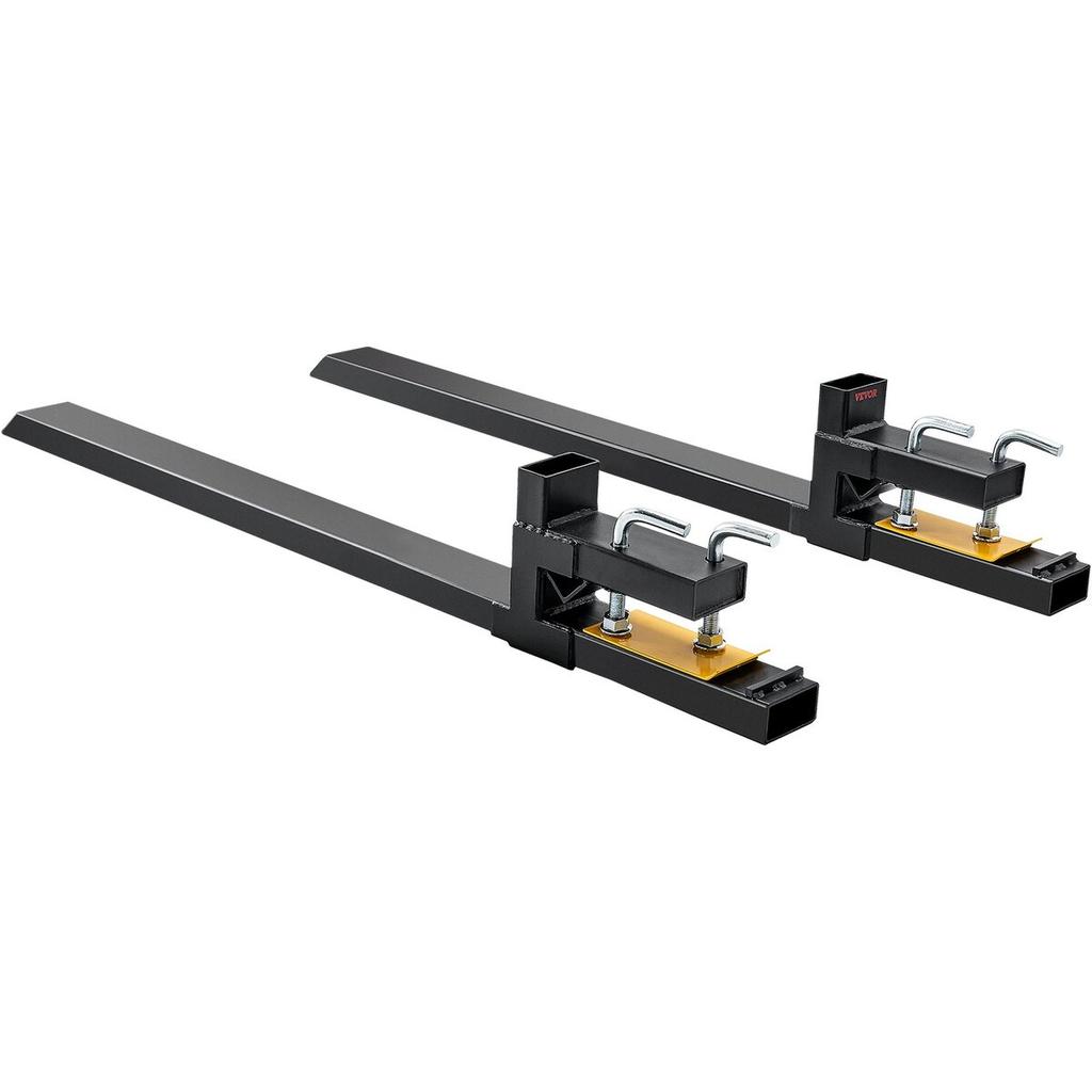 Pallet Forks, 4000 Lbs Capacity Clamp On Pallet Forks, 60" Tractor Bucket Forks, Heavy Duty Front Loader Attachment for Tractor, Loader Bucket, Skid