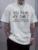 Round Neck Short Sleeve T-shirt with Humorous Social Teasing Prints