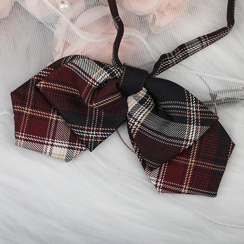 Jk Free Coffee Small Tie Necktie Female College Style Lazy Japanese Plaid Uniform Shirt Ins Student Bow Tie