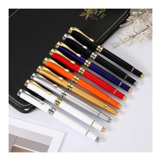 PATIKIL Premium Metal Rollerball Pen, 0.5mm Black Ink, Metal Ballpoint Pen, Luxury Finish for Men and Women, Office Signing, Writing, Gift, Black