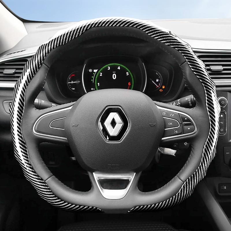 Geeignet für Renault Lenkradabdeckung mit Carbonfaser-Textur, zum Aufstecken, wellenförmiges Sportdesign, Schutzschale, Kardian Emb