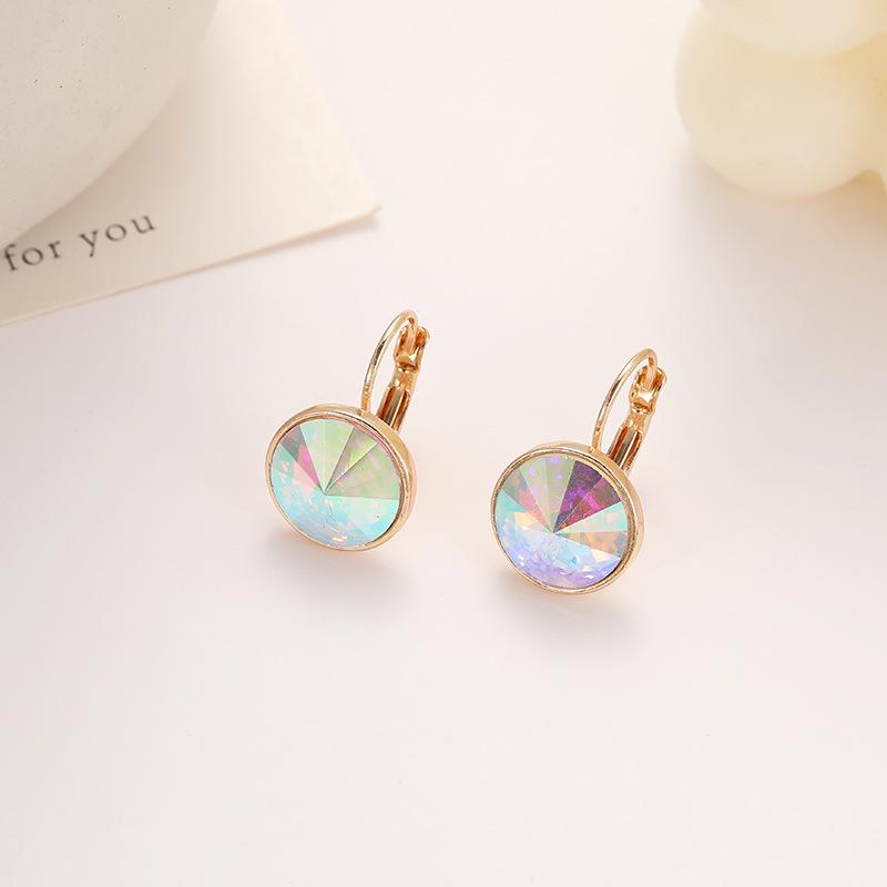 Boucles d'oreilles élégantes en cristal de zircon: Style Européen & Américain, Design de Niche Doux