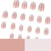 Simples nude branco mudança gradual usando unha peça de unha francesa branca curta redonda arte de unha peça de unha falsa