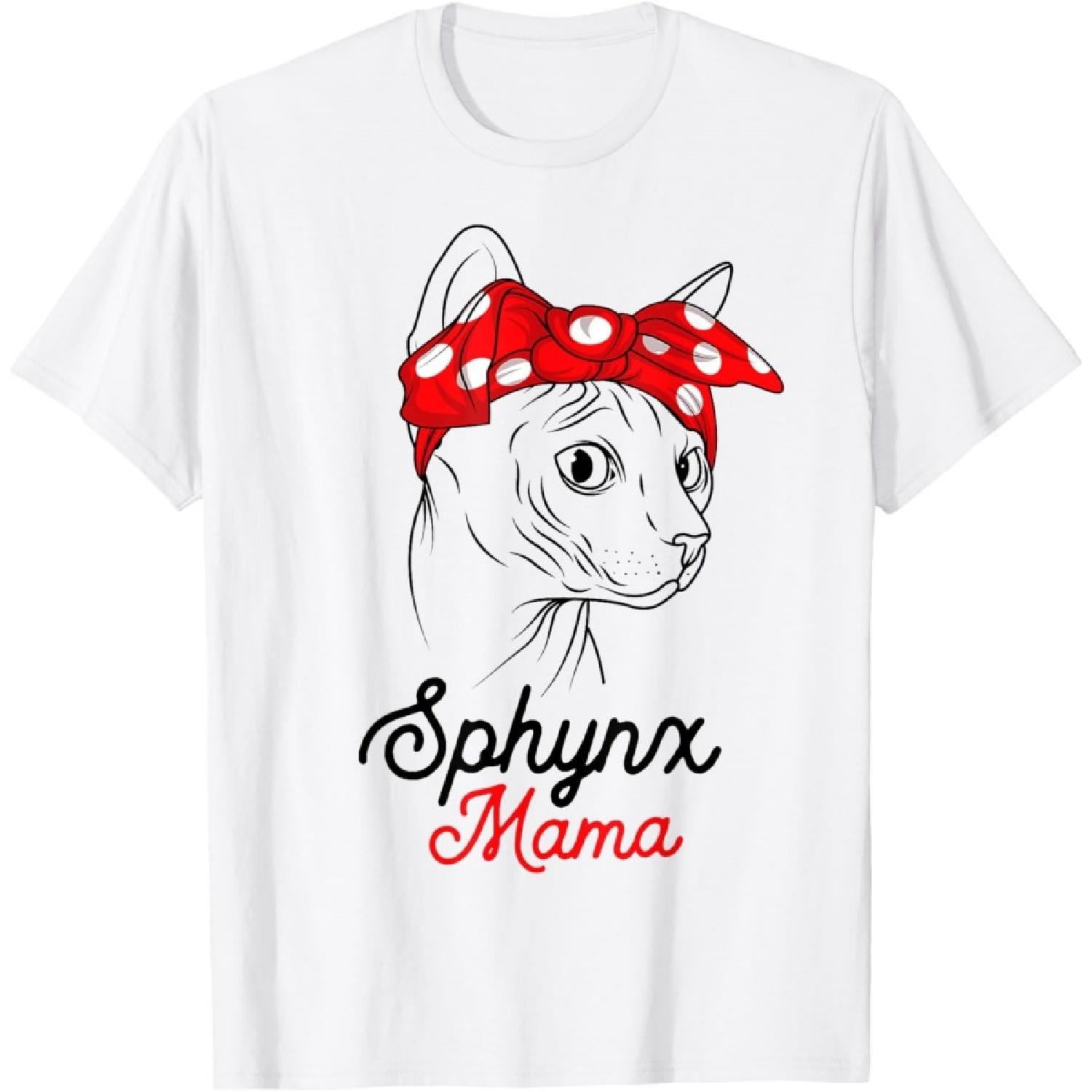 Сфинкс Мама Кошка Сфинкс Безволосая Забавная Кошка Владелец Любители Подарок Футболка для Мужчин Женщин Детей S белый