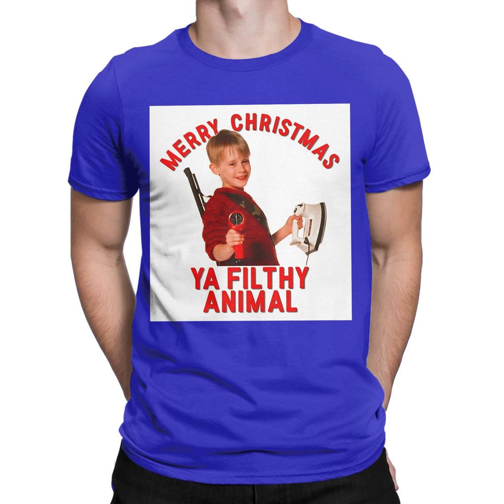 Merry Christmas Ya Filthy Animal Funny 100 Cotton Tshirt Home Alone Tees Tops For Unisex