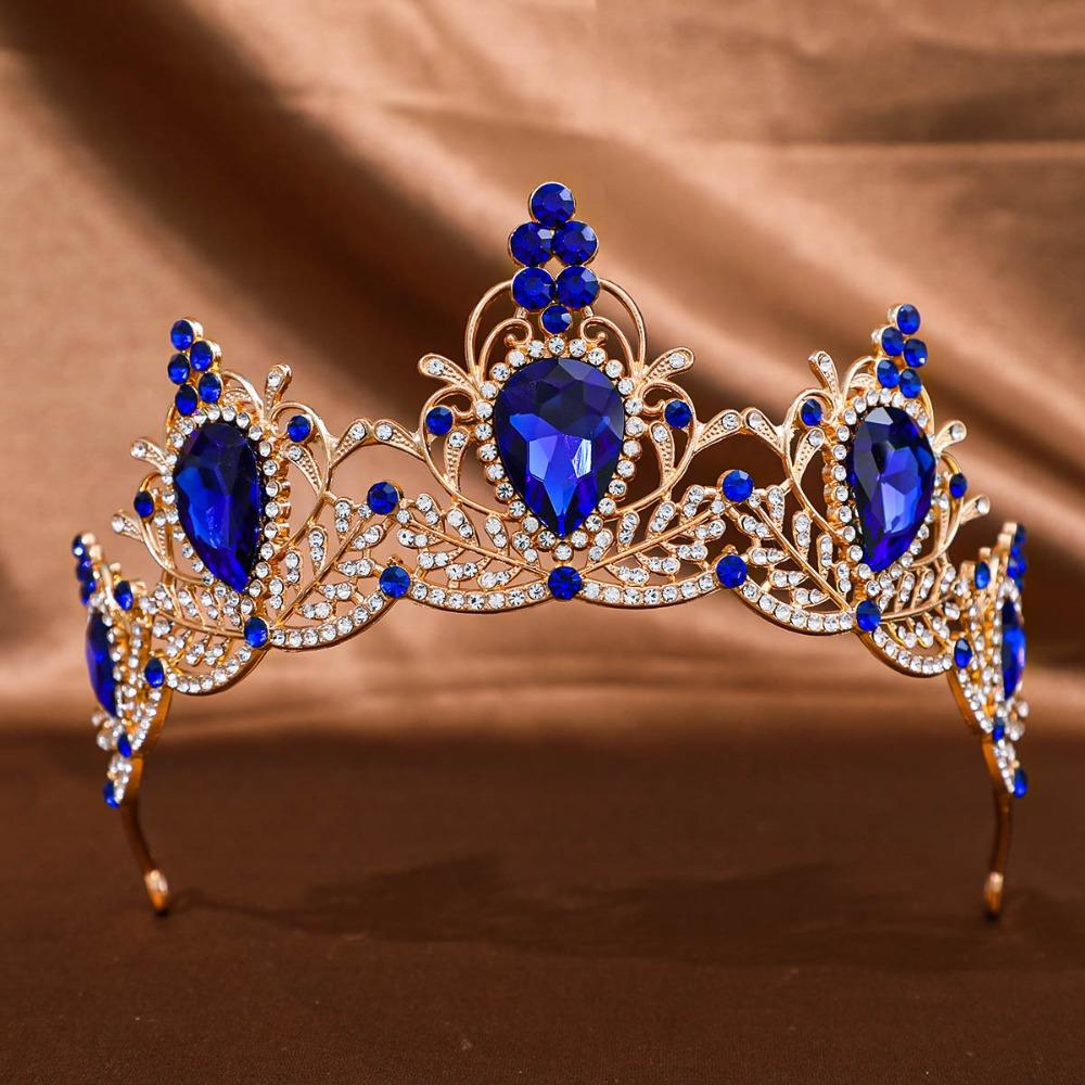 Luxury Baroque Crown Shiny Rhinestone Crown Fashion Princess Tiara  Bridal