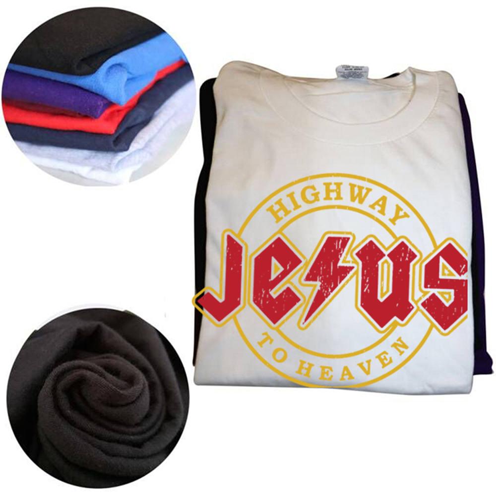 Funny Jesus Rocks Highway To Heaven Graphic T-shirts Tshirt Men Women's Fashion Casual Oversized 100% Cotton T Shirt